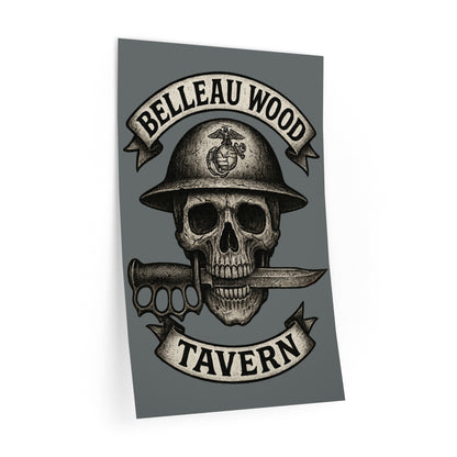 Belleau Wood Tavern Skull  Wall Decal, Man Cave Art, US Marines, USMC