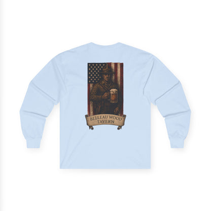 Beer Flag (Back) -Belleau Wood Tavern Long Sleeve Tee - Unisex Ultra Cotton Shirt