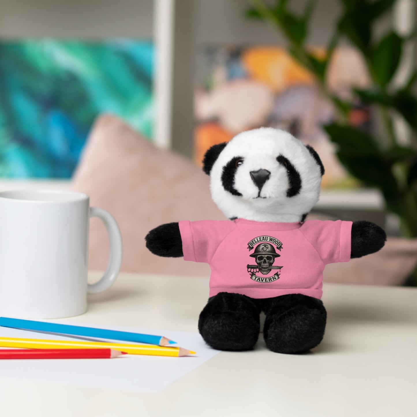 Personalized Stuffed Animal with Belleau Wood Skull T-Shirt Design