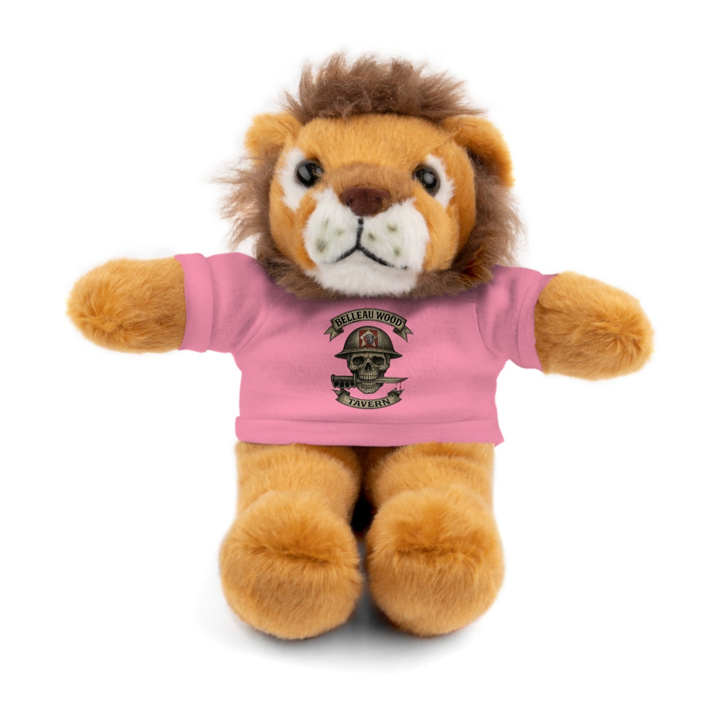 Personalized Stuffed Animal with Belleau Wood Skull T-Shirt Design