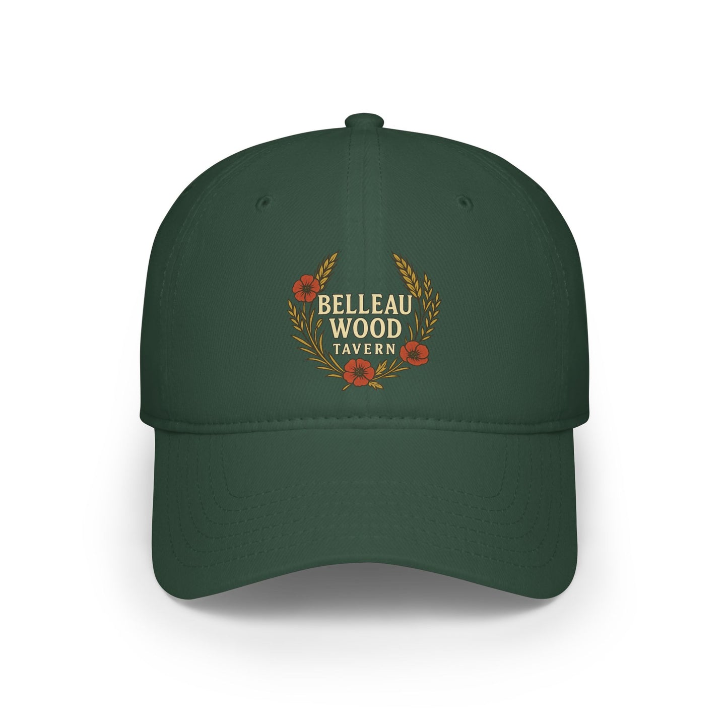 Belleau Wood Tavern Low Profile Baseball Cap — Vintage Wreath Logo Hat