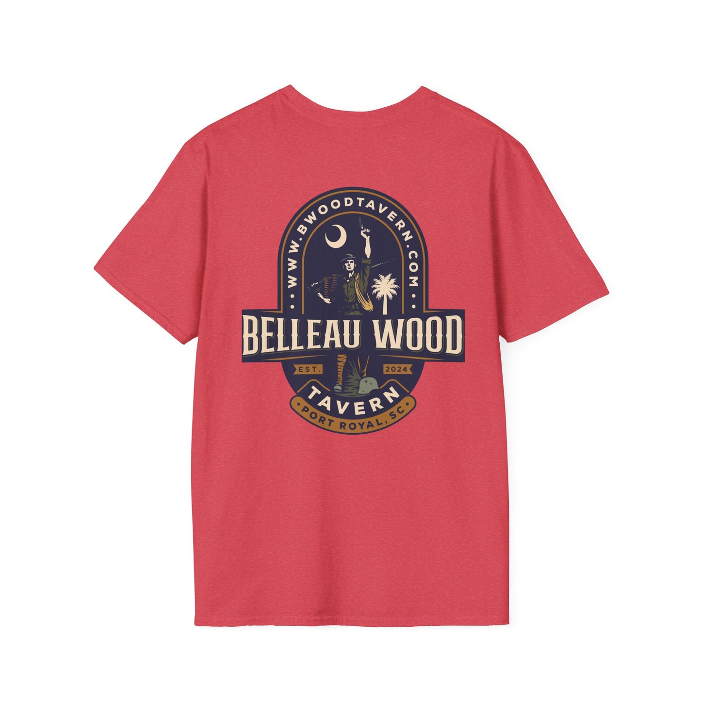 Belleau Wood Tavern Unisex Softstyle T-Shirt, Vintage Graphic Tee, Casual Wear