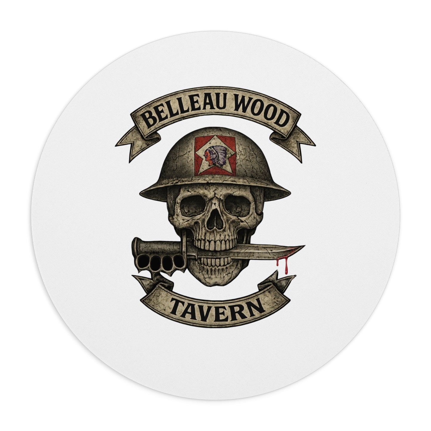 Custom Skull Graphic Mouse Pad - Belleau Wood Tavern Design