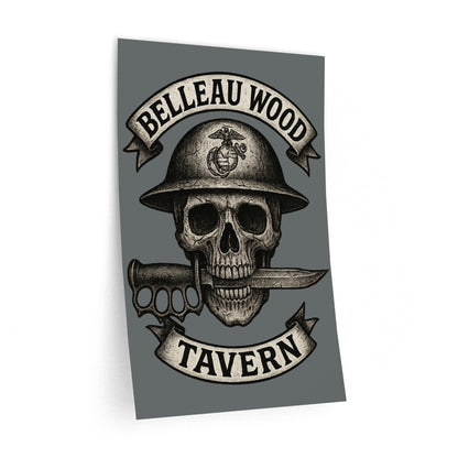 Belleau Wood Tavern Skull  Wall Decal, Man Cave Art, US Marines, USMC