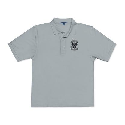 Embroidered Belleau Wood Tavern USMC Skull Helmet Unisex Polo Shirt