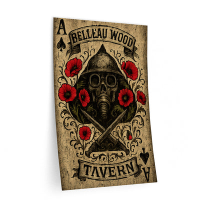 Belleau Wood Tavern Ace of Spades  Wall Decal, Man Cave Art, US Marines, USMC