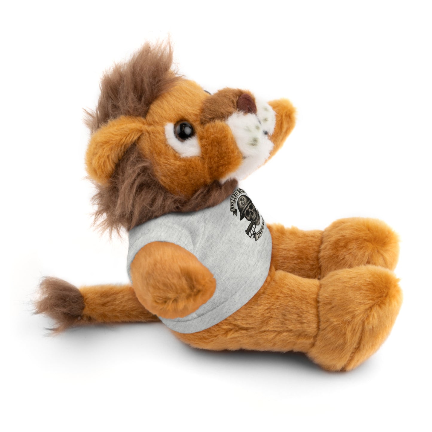Personalized Stuffed Animal with Belleau Wood Skull T-Shirt Design
