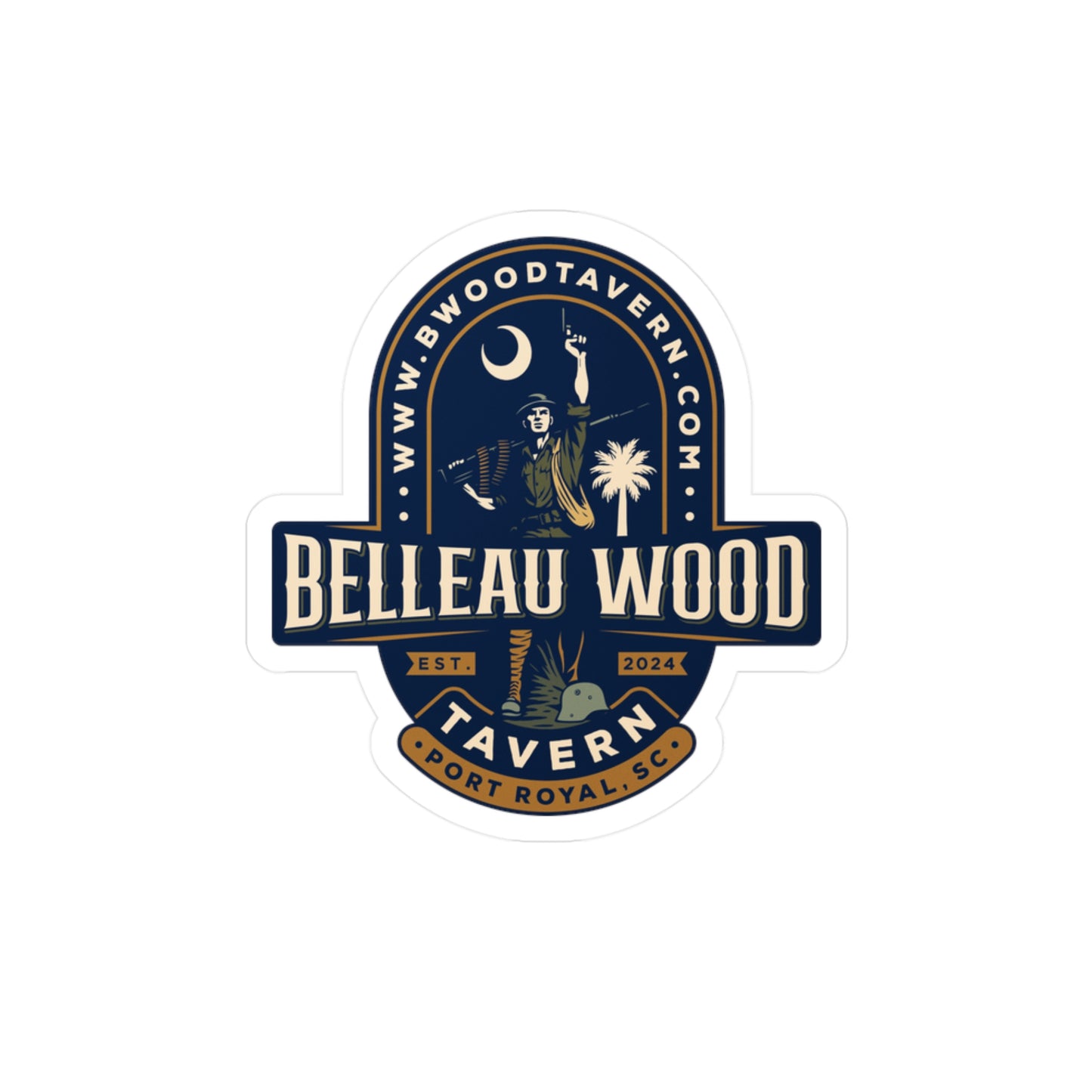 Belleau Wood Tavern Design, Vinyl Decal Stickers, Laptop Decals, Car Stickers