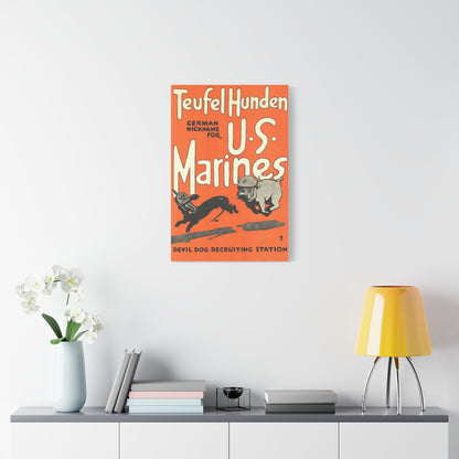 Canvas Print — Vintage “Teufel Hunden” U.S. Marines Recruiting Poster