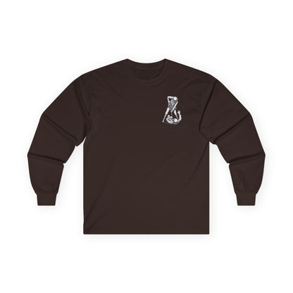 Skull Trench Knife (Back) -Belleau Wood Tavern Long Sleeve Tee - Unisex Ultra Cotton Shirt