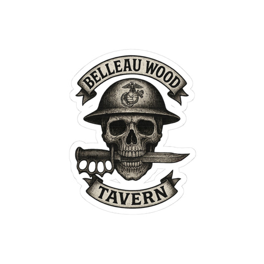 Vintage Skull Tavern Stickers, Skull Art Decor, Military-Themed Decals