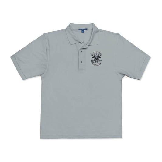 Embroidered Belleau Wood Tavern USMC Skull Helmet Unisex Polo Shirt