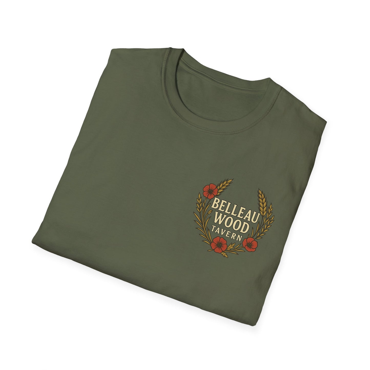 Belleau Wood Tavern – Wheat & Poppies Wreath Tee Stacking Bodies