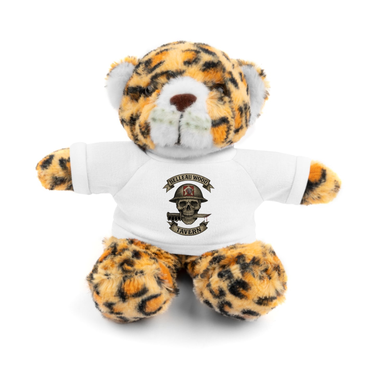 Personalized Stuffed Animal with Belleau Wood Skull T-Shirt Design
