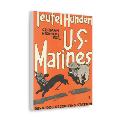 Canvas Print — Vintage “Teufel Hunden” U.S. Marines Recruiting Poster