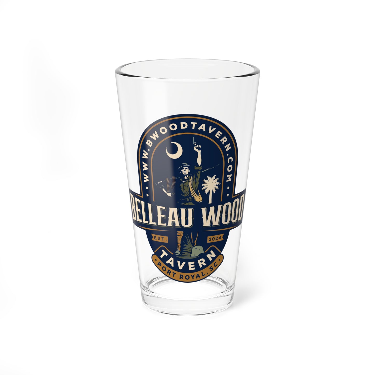 Belleau Wood Tavern Mixing Glass – 16oz Barware, Beer Lover Essentials