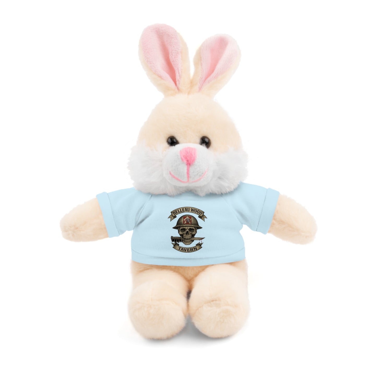 Personalized Stuffed Animal with Belleau Wood Skull T-Shirt Design