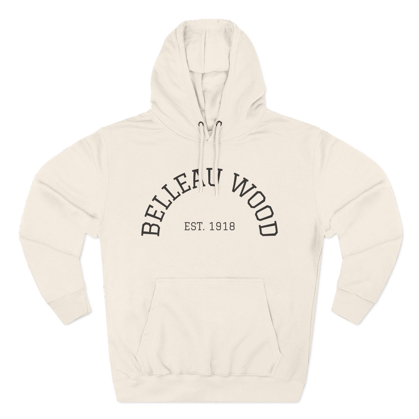 Three-Panel Fleece Hoodie- BELLEAU WOOD Est. 1918
