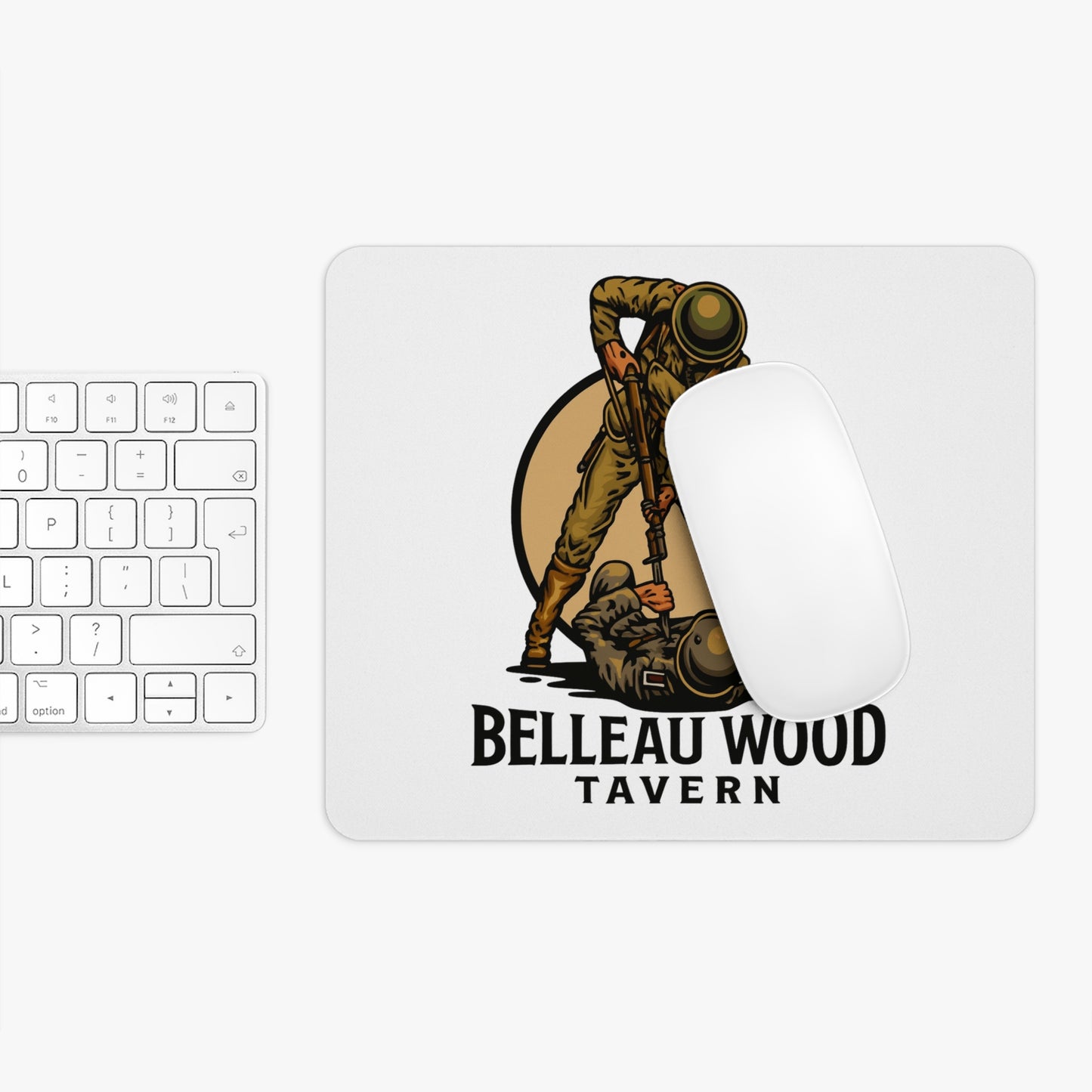 Vintage Belleau Wood Marine Bayonet Military Mouse Pad - Belleau Wood Tavern Design