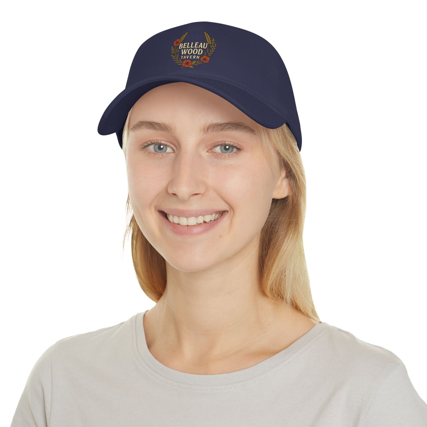 Belleau Wood Tavern Low Profile Baseball Cap — Vintage Wreath Logo Hat