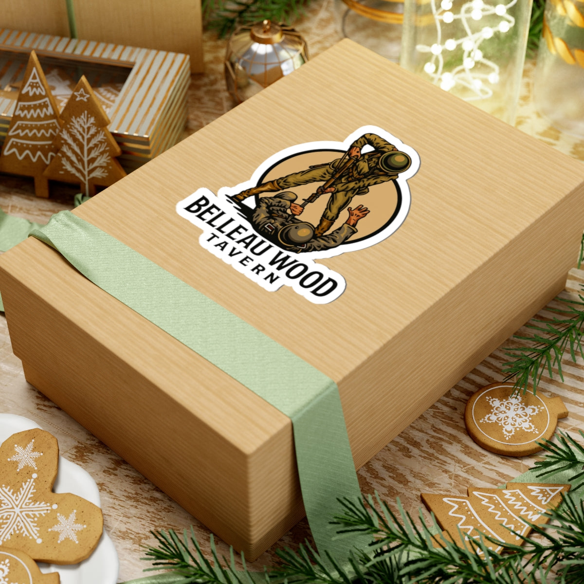 Vintage Military Kiss-Cut Stickers | Belleau Wood Tavern | Laptop Accessories