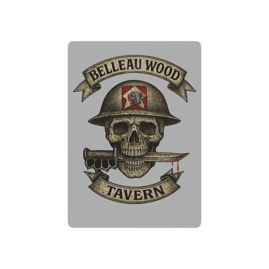 Skull- US Marine Helmet and Trench Knife Belleau Wood Tavern Playing Cards