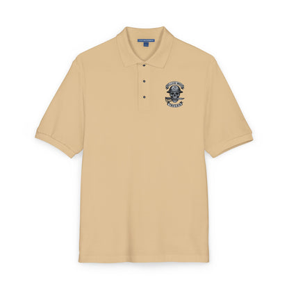 Embroidered Belleau Wood Tavern USMC Skull Helmet Unisex Polo Shirt