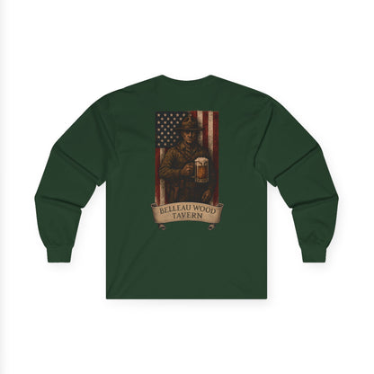 Beer Flag (Back) -Belleau Wood Tavern Long Sleeve Tee - Unisex Ultra Cotton Shirt