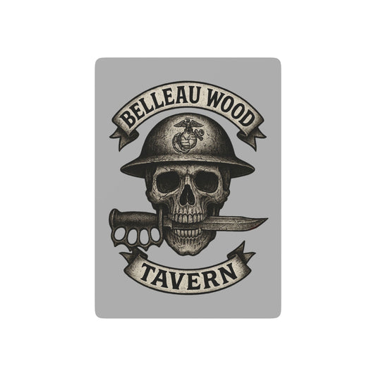 Skull- US Marine Helmet and Trench Knife Belleau Wood Tavern Playing Cards