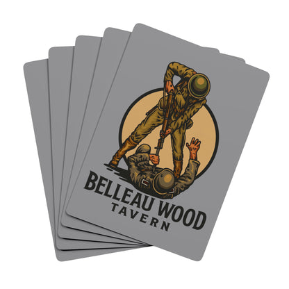 Devil Dog Bayoneting Hun- Belleau Wood Tavern Poker Playing Cards - USMC
