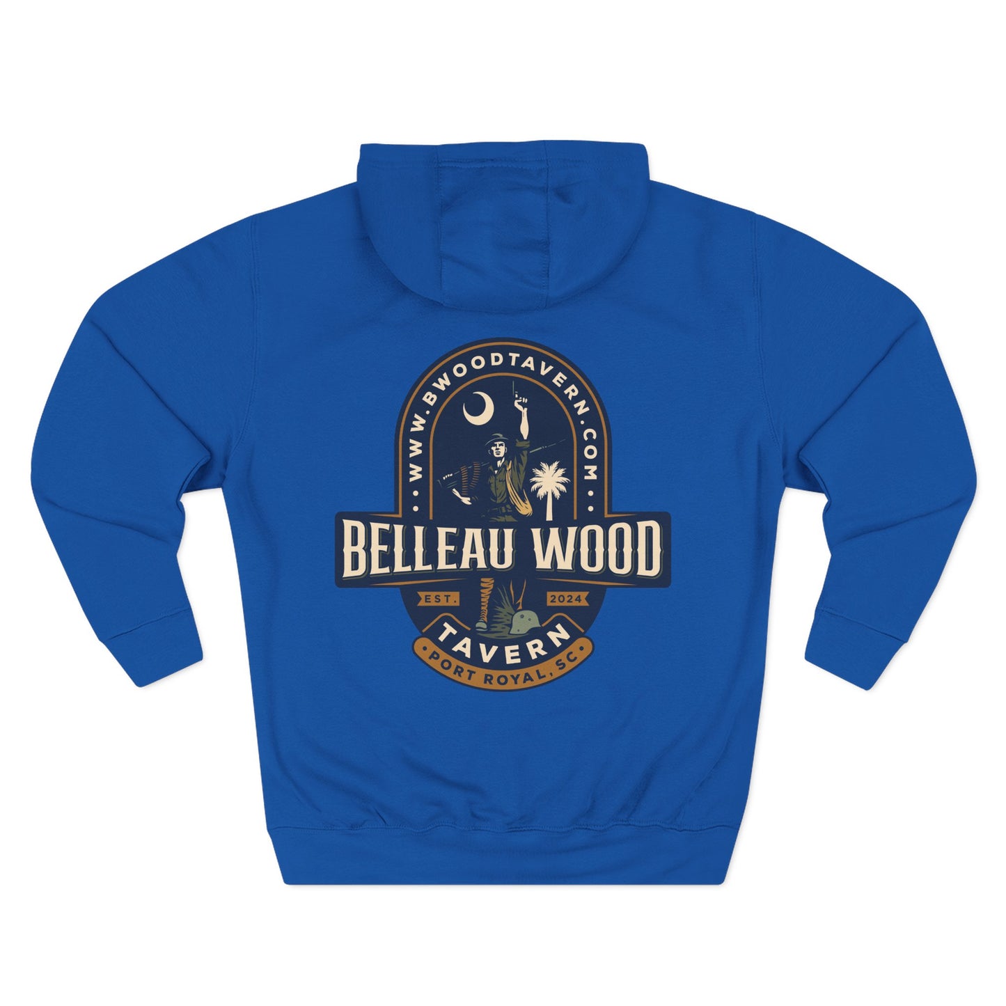 Three-Panel Fleece Hoodie- BELLEAU WOOD Est. 1918