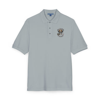 Embroidered Belleau Wood Tavern USMC Skull Helmet Unisex Polo Shirt