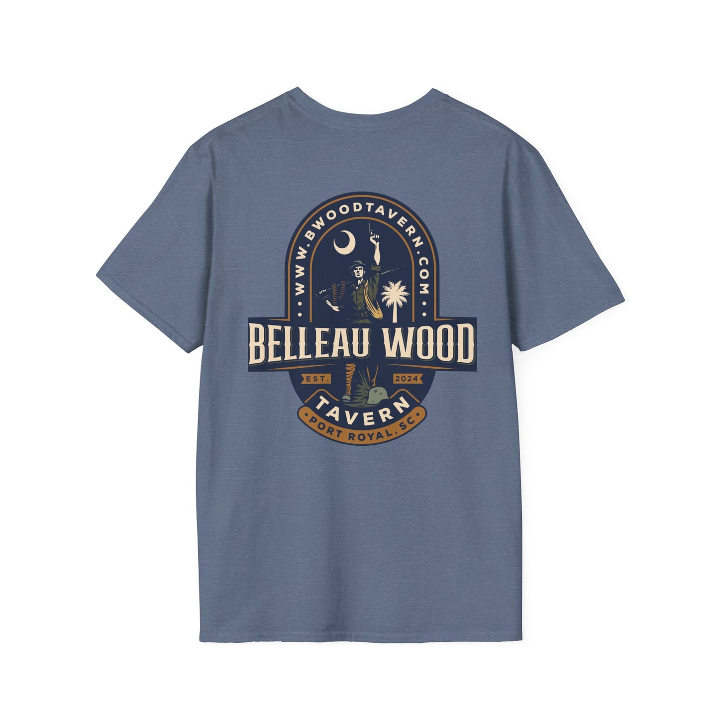 Belleau Wood Tavern Unisex Softstyle T-Shirt, Vintage Graphic Tee, Casual Wear
