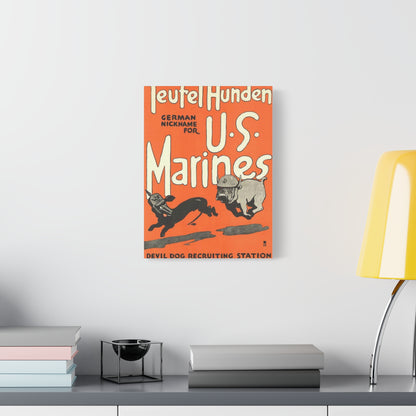 Canvas Print — Vintage “Teufel Hunden” U.S. Marines Recruiting Poster